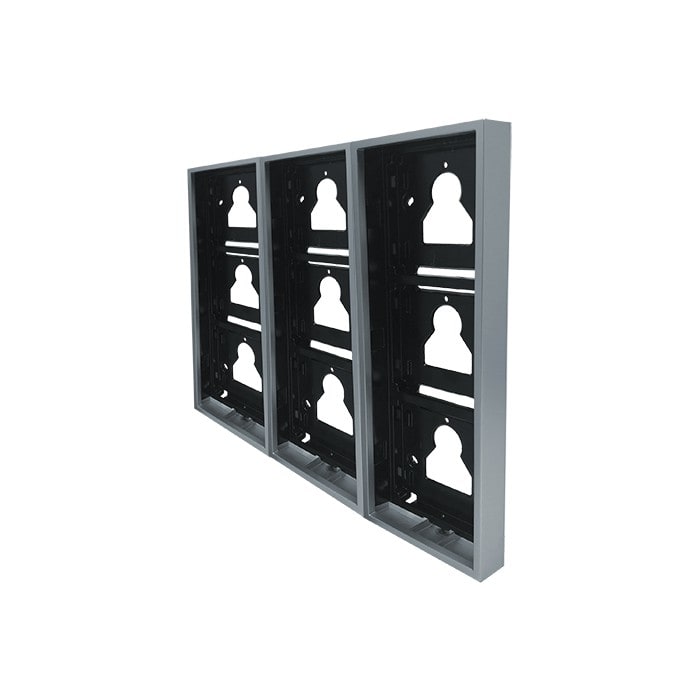 Comelit - Série Ultra - Boîtier mural 3x3 modules (9 modules) argent RAL9006, câble inclus