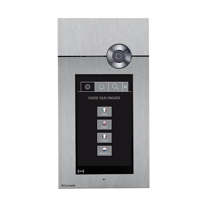 Comelit - Série 3one6 - Interphone vidéo tactile 8" inox AISI 316 encastré, RFID, IK08