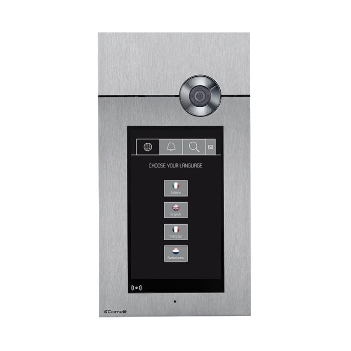Comelit - Série 3one6 - Platine vidéo inox AISI 316, écran tactile 8", verre