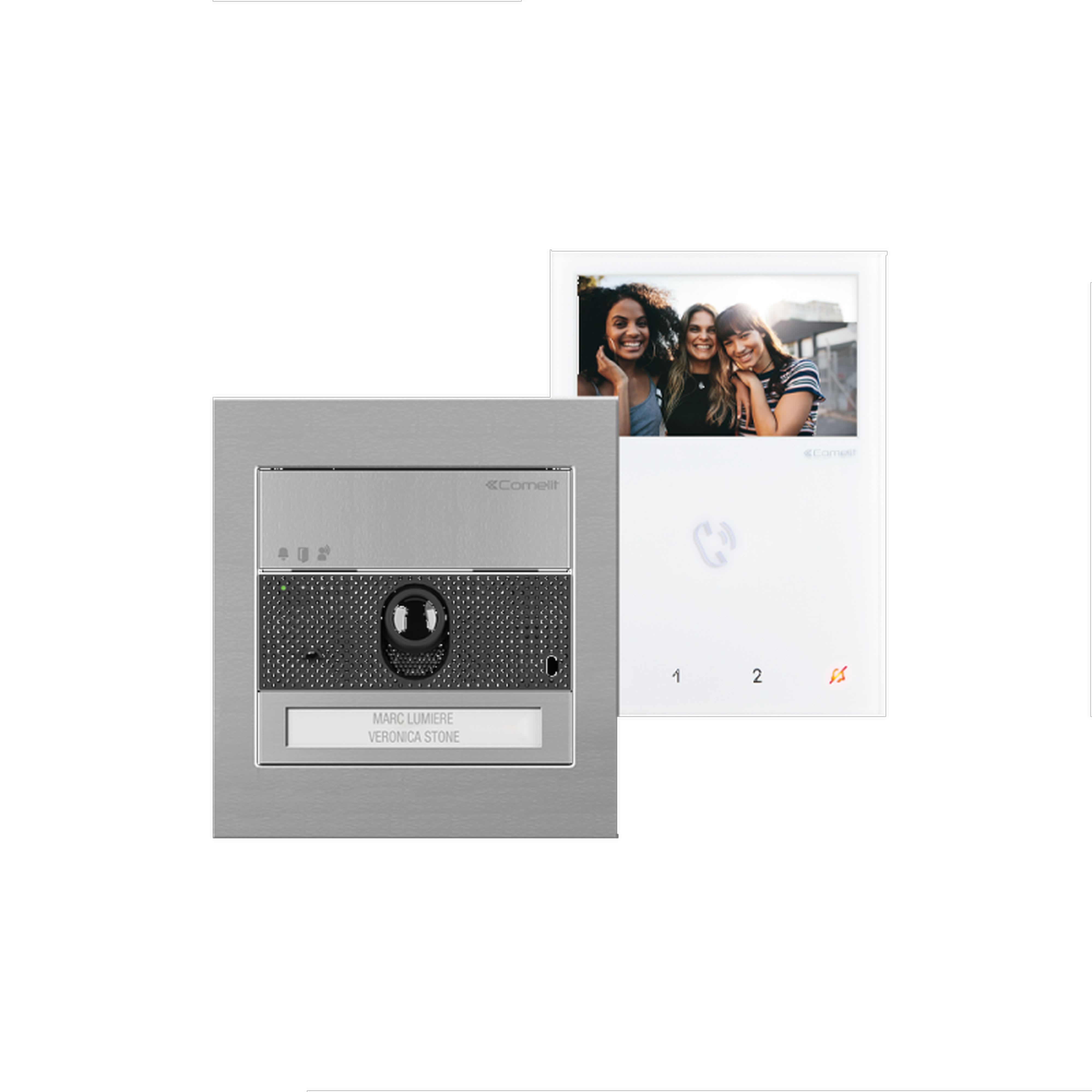 Comelit - Kit Vidéo Ultra 1 BP, 2 Fils + moniteur ML, Simplebus