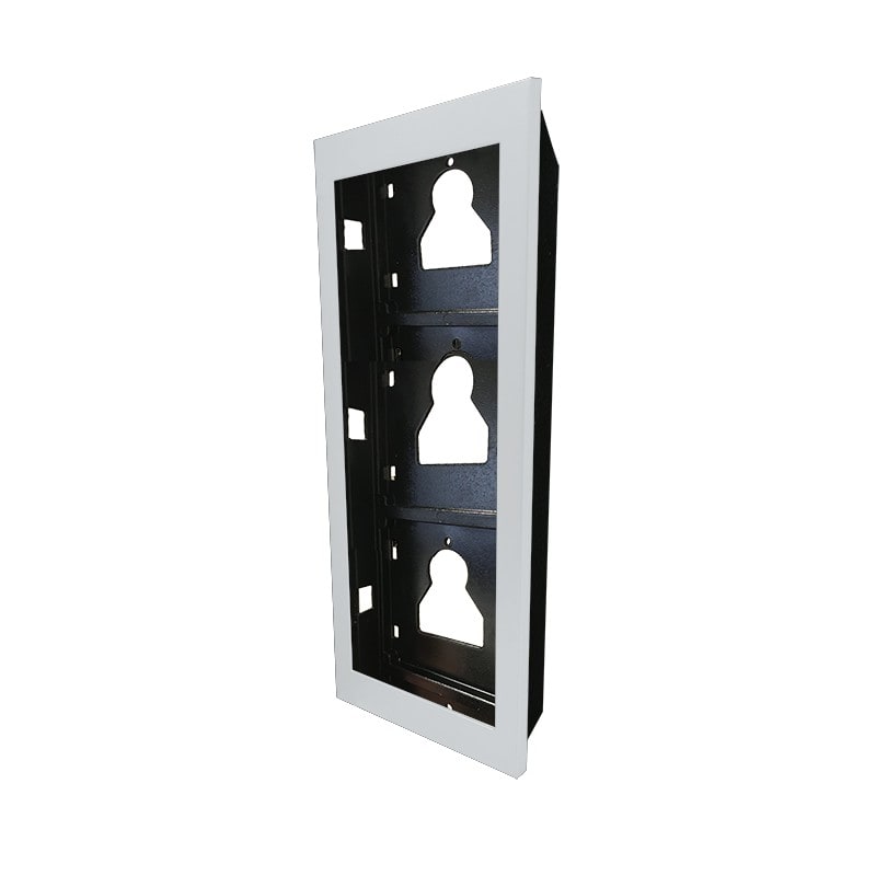 Comelit - Série Ultra White - Cadre encastré 3 modules, aluminium blanc RAL9016, anti-UV