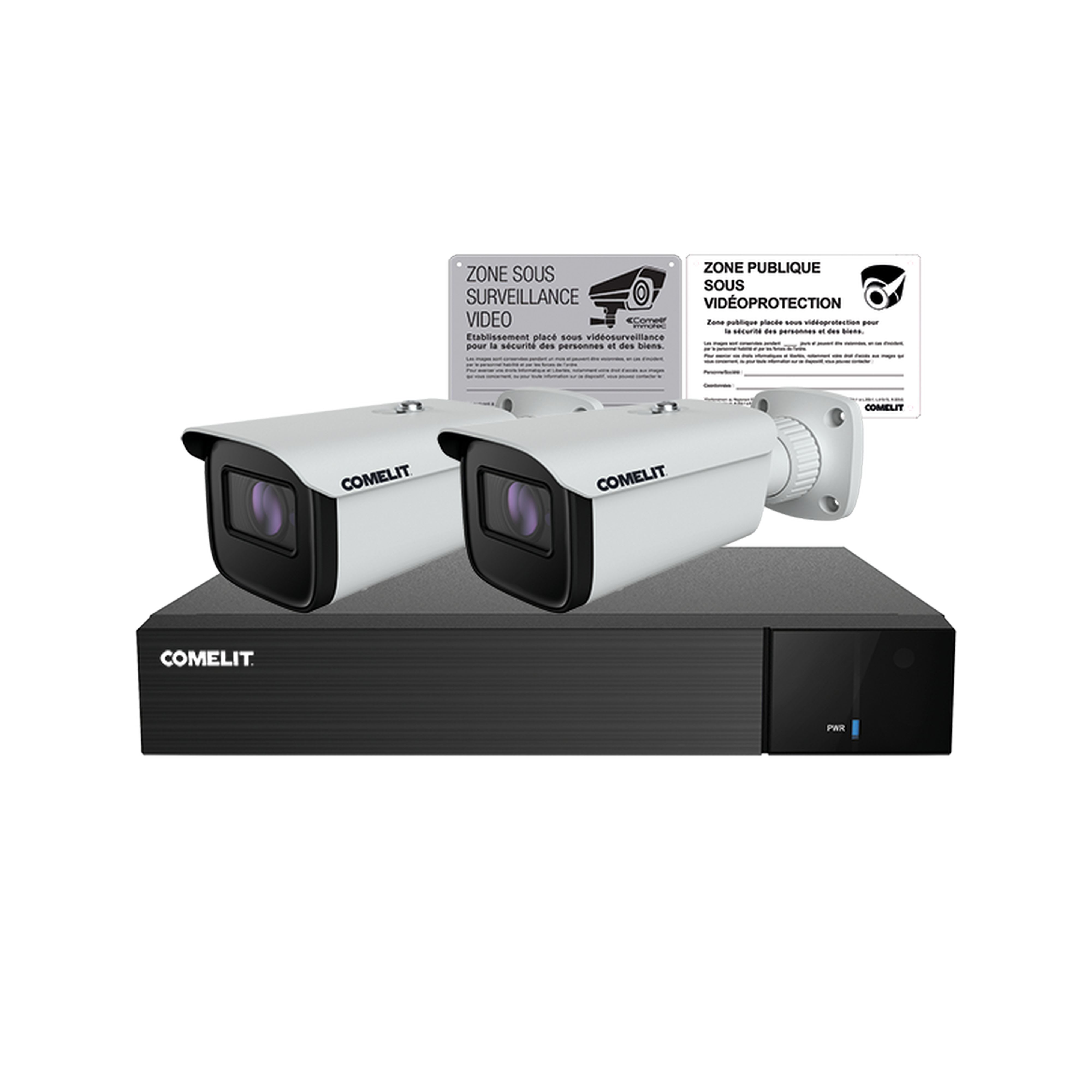 Comelit - Kit IP, 1 x NIPNVR004N06PA 2 x IPBCAMN04ZB, 1 x 43502C, 1 x 43502D