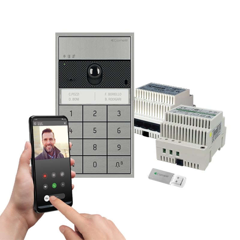 Comelit - Série Ultra - Kit vidéo maison avec clavier numérique et passerelle maître ViP