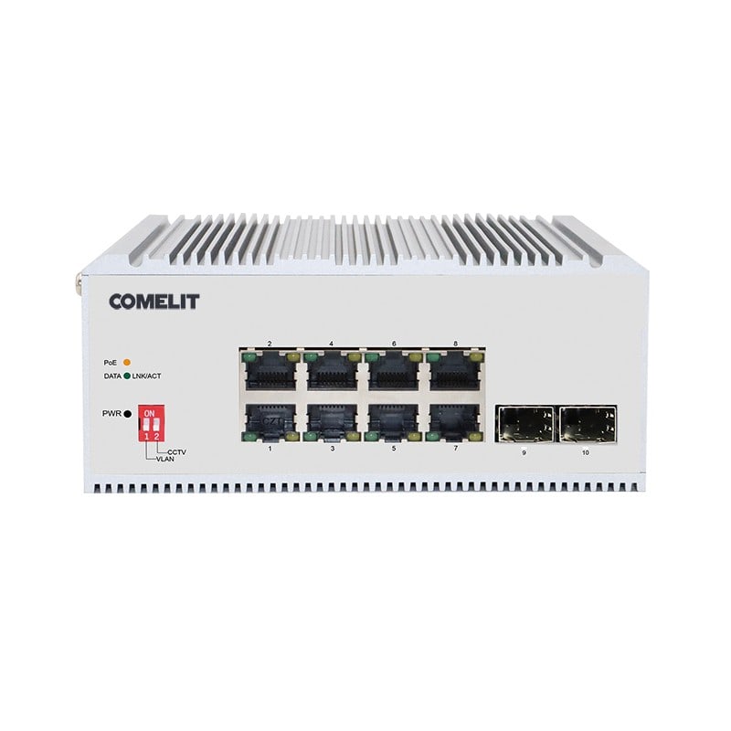 Comelit - série Advance - switch PoE 8 ports 2 SFP gigabit rail DIN