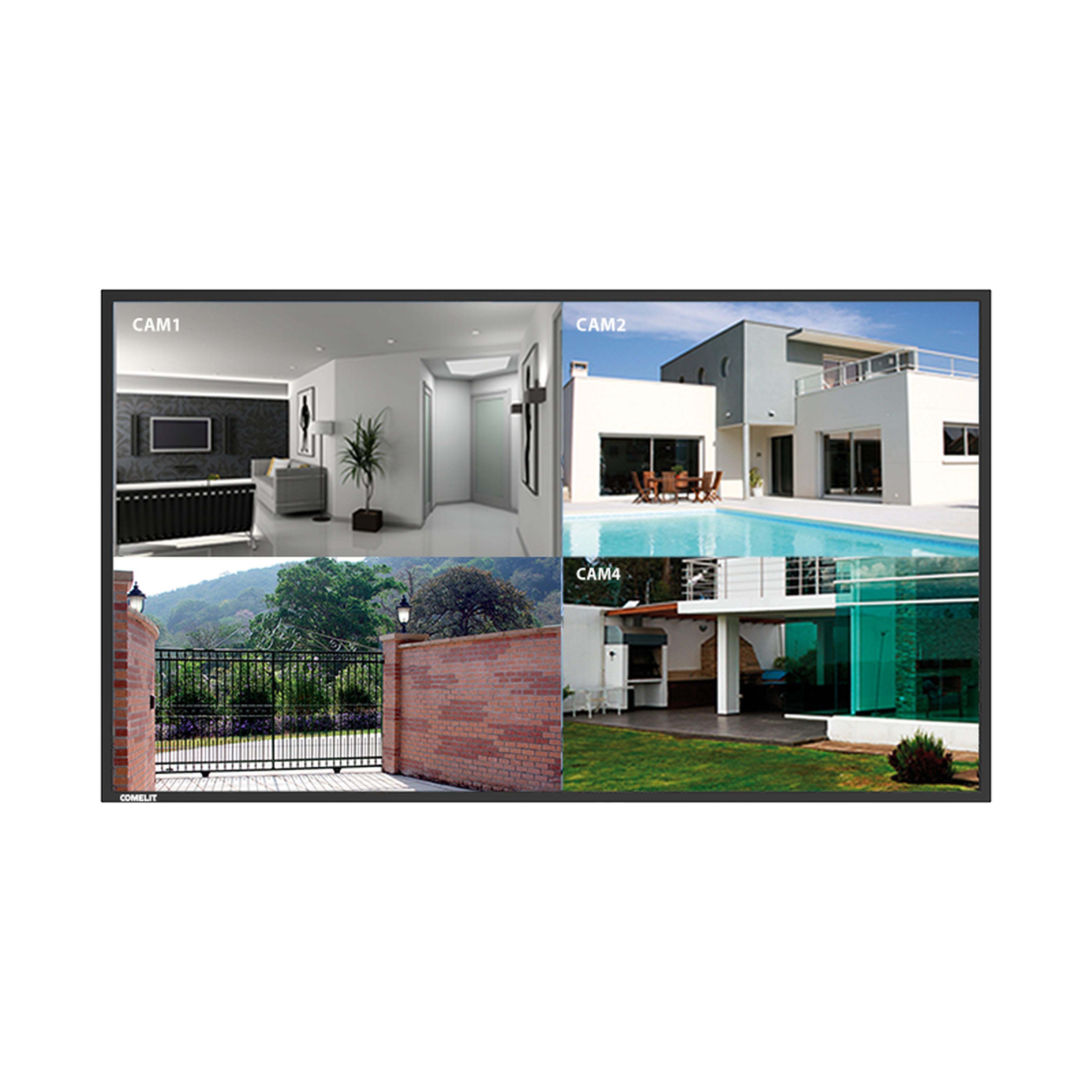 Comelit - Écran LED 55" 4K Pro, HDMI, Display Port, haut-parleurs intégrés, VESA 400x400