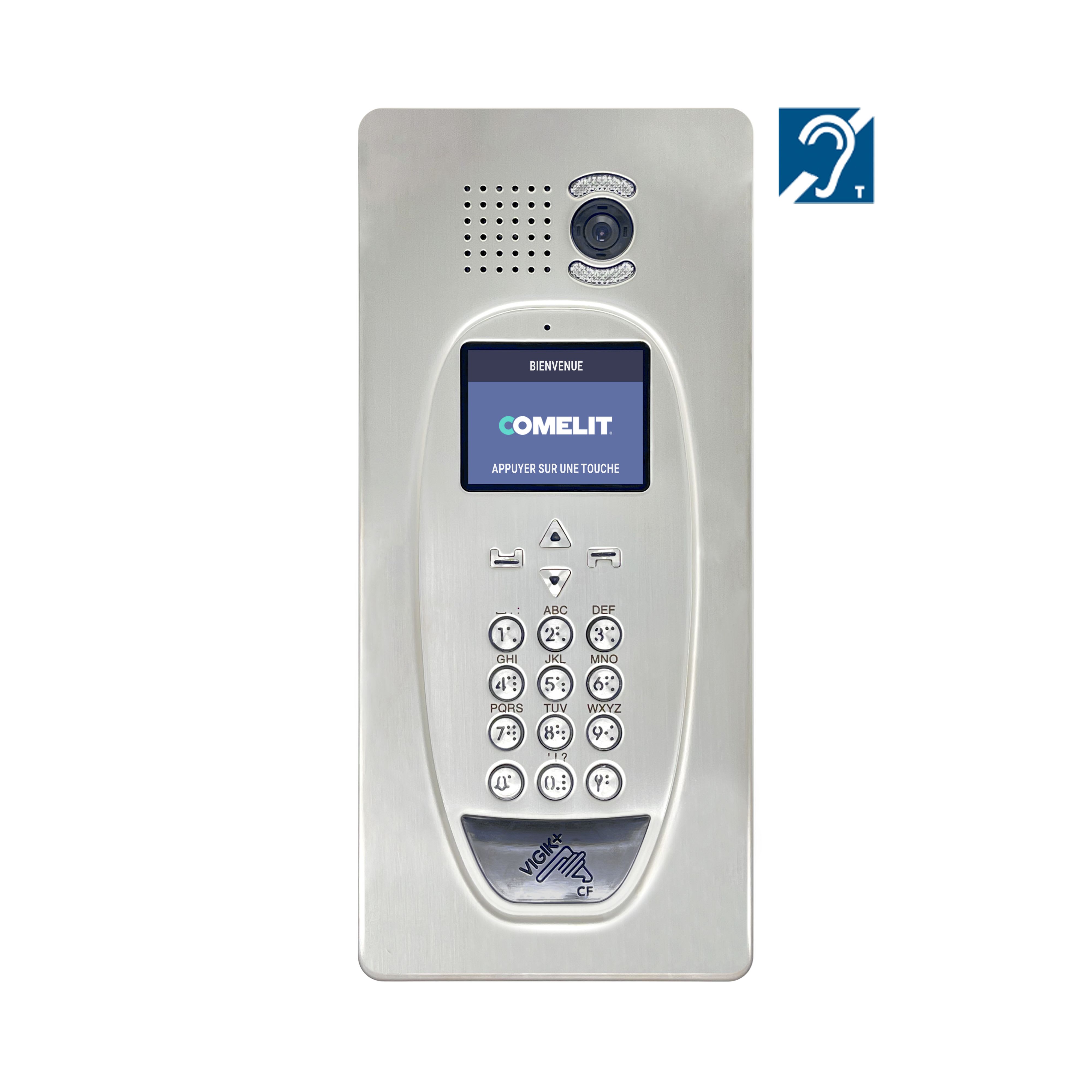 Comelit - PLAT. PIC6 PLUS LIGHT GOUJONS INOX BROSSÉ + 4681