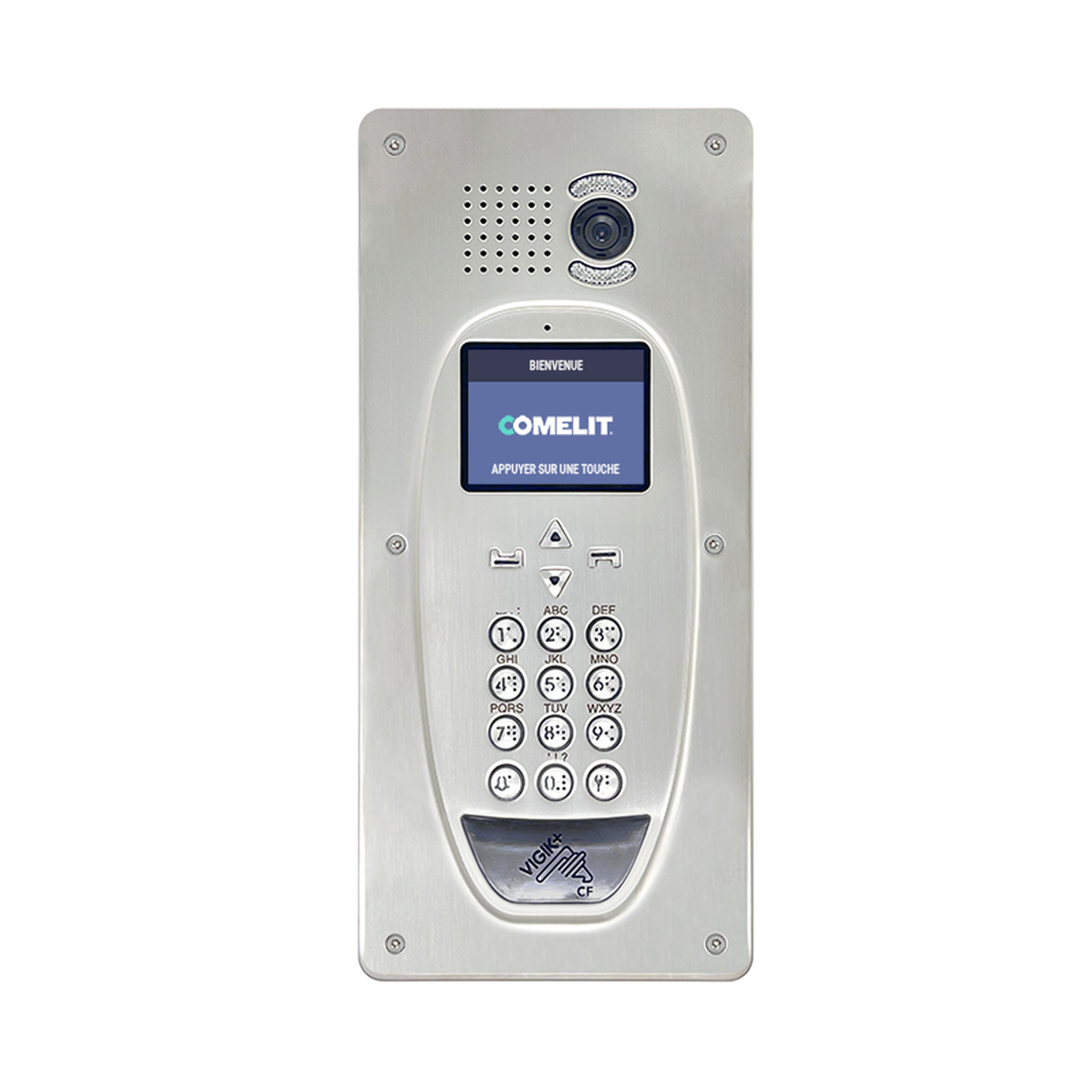 Comelit - PLAT. PIC6 PLUS LIGHT INOX BROSSÉ + 4680C