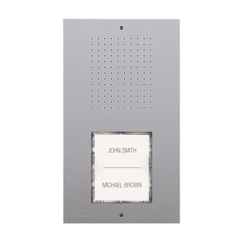 Comelit - Série Ciao - Interphone mural audio 5 fils, bouton 1-2 appels, LED bleue, IP54