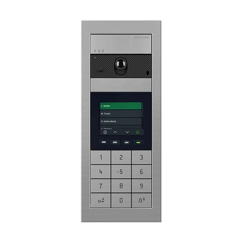 Comelit - Série Ultra - Interphone vidéo encastré 3,5" avec répertoire et clavier