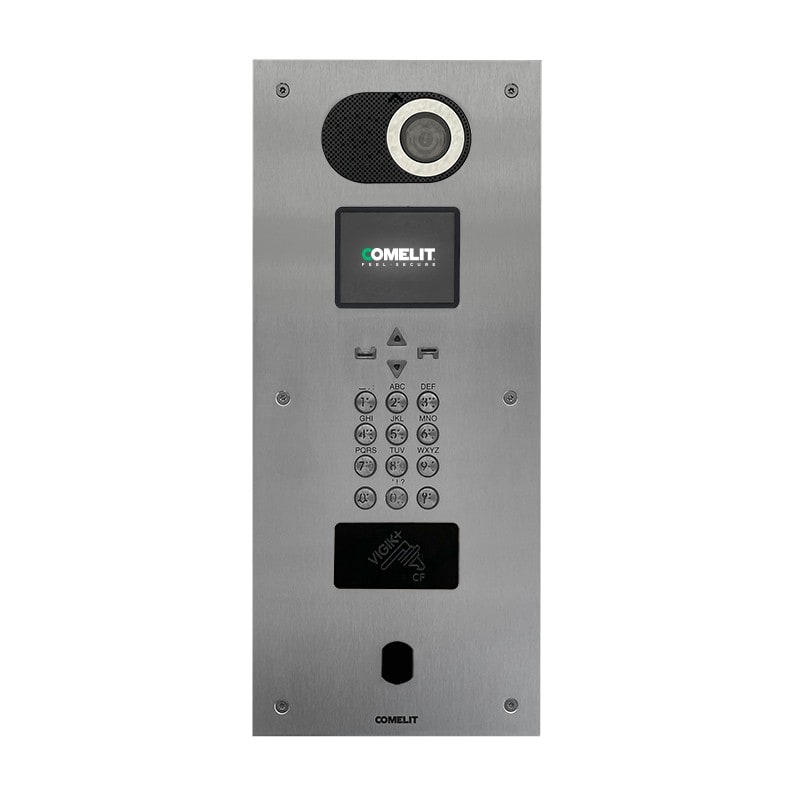 Comelit - Platine PIC Switch T25 aluminium encastrée, équipée du module 4680C.