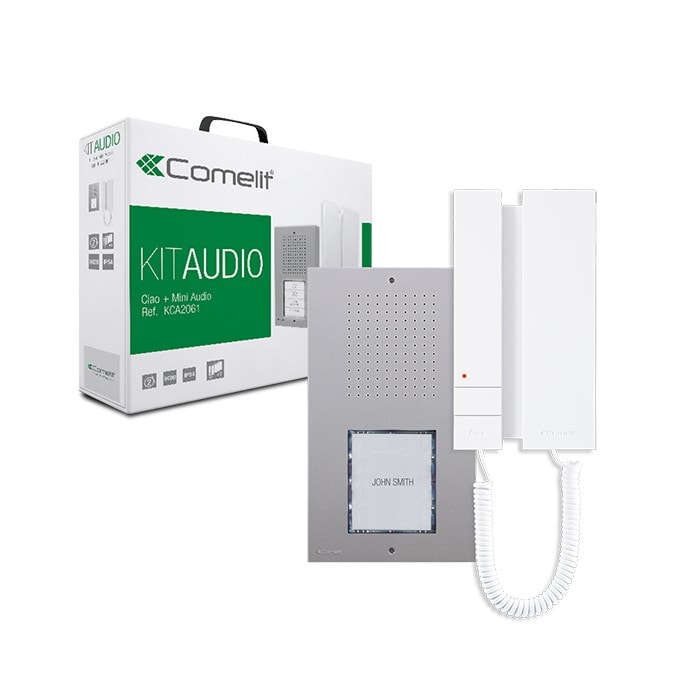 Comelit - Série Mini combiné - Kit audio Simplebus 2, bouton Ciao + interphone Mini