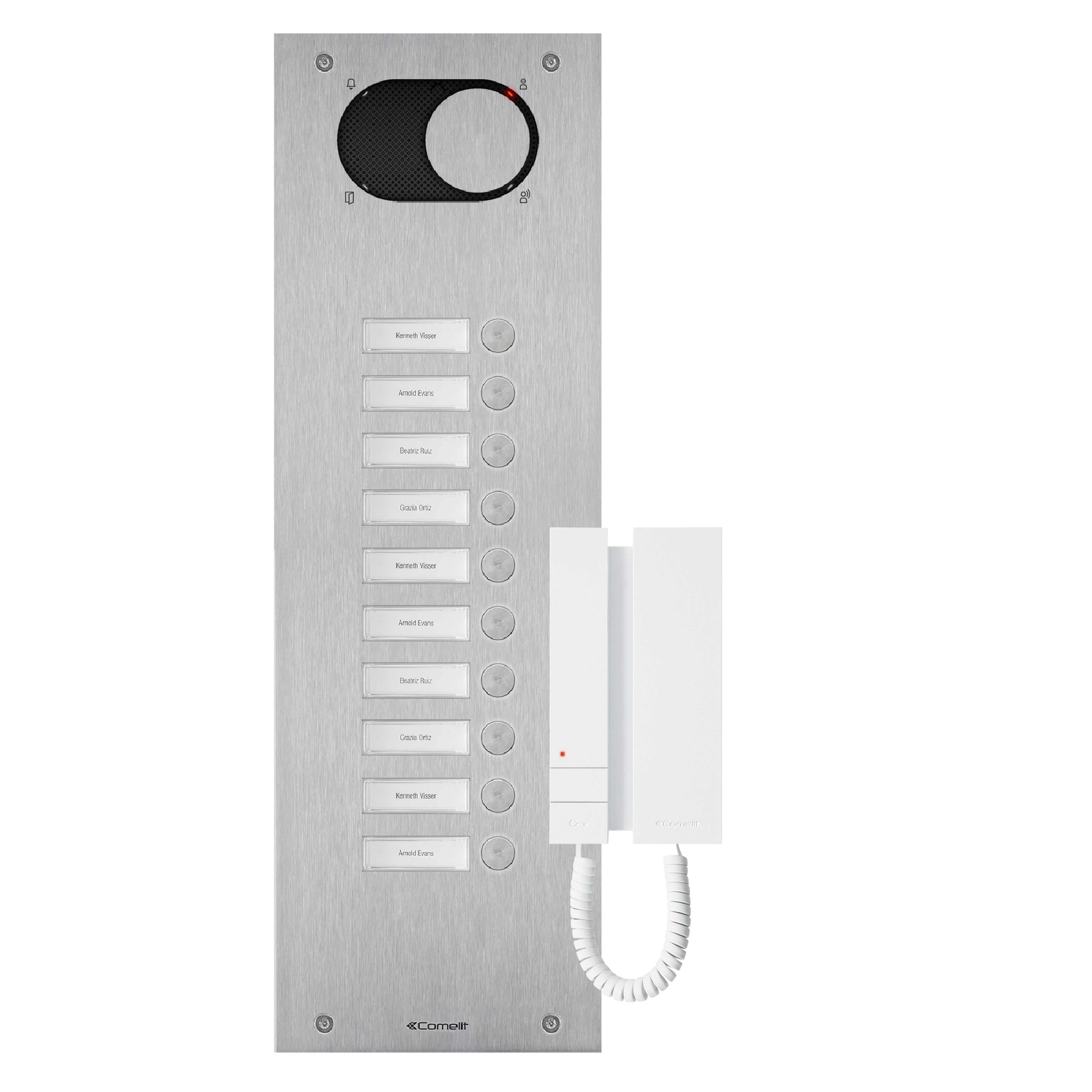 Comelit - Kit Audio 10 BP, Platine Switch + combiné audio