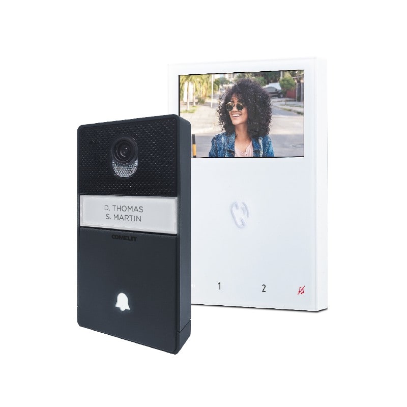 Comelit - Kit vidéophone 1 logement Bello + moniteur Mini mains libres