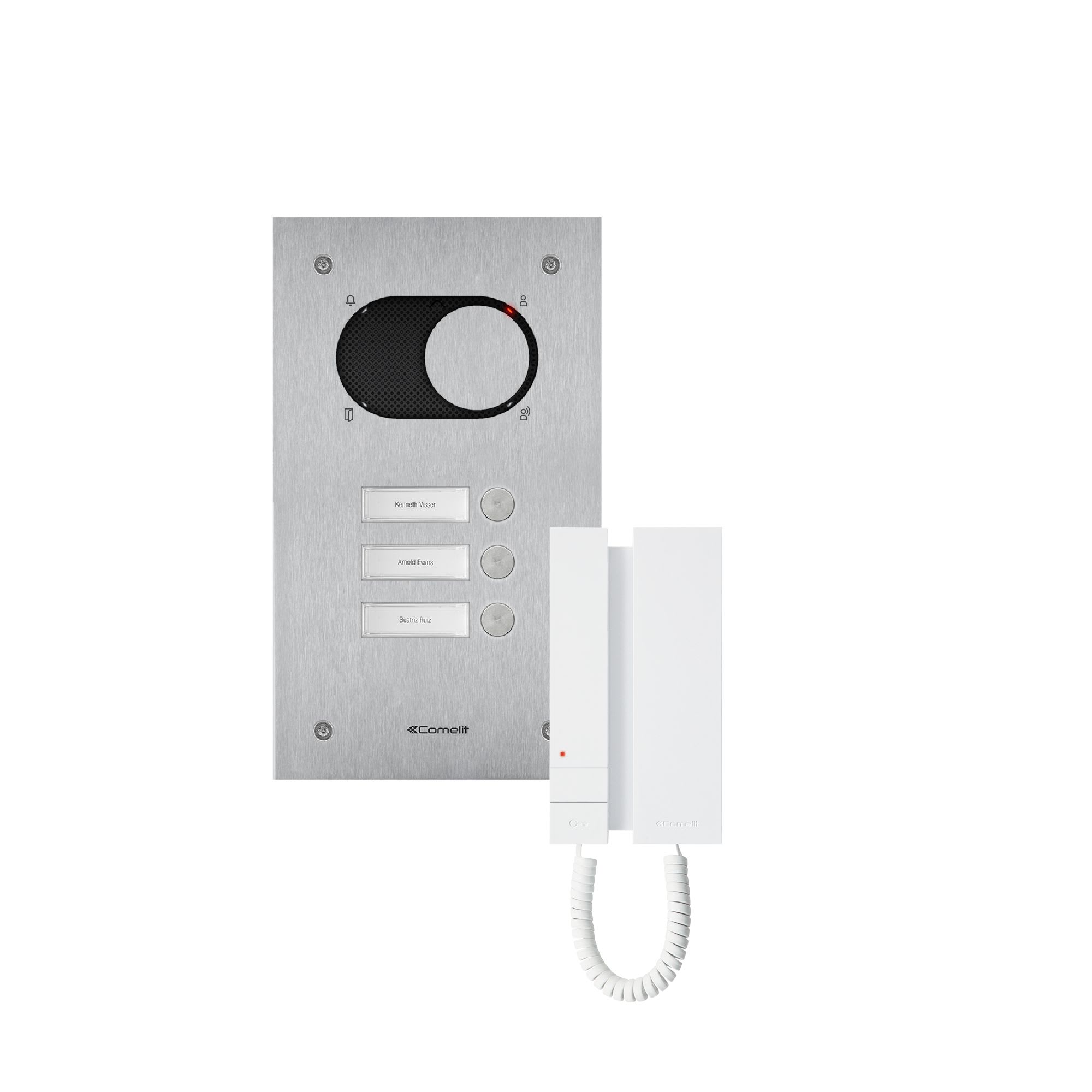 Comelit - Kit Audio 3 BP, Platine Switch + combiné audio