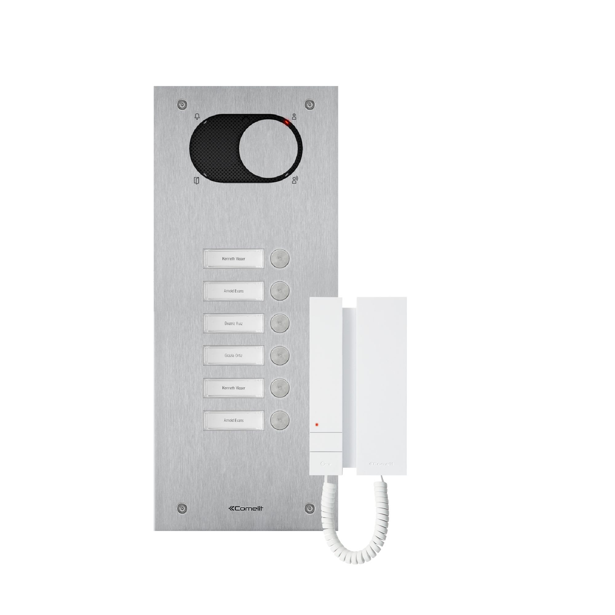 Comelit - Kit Audio 6 BP, Platine Switch + combiné audio