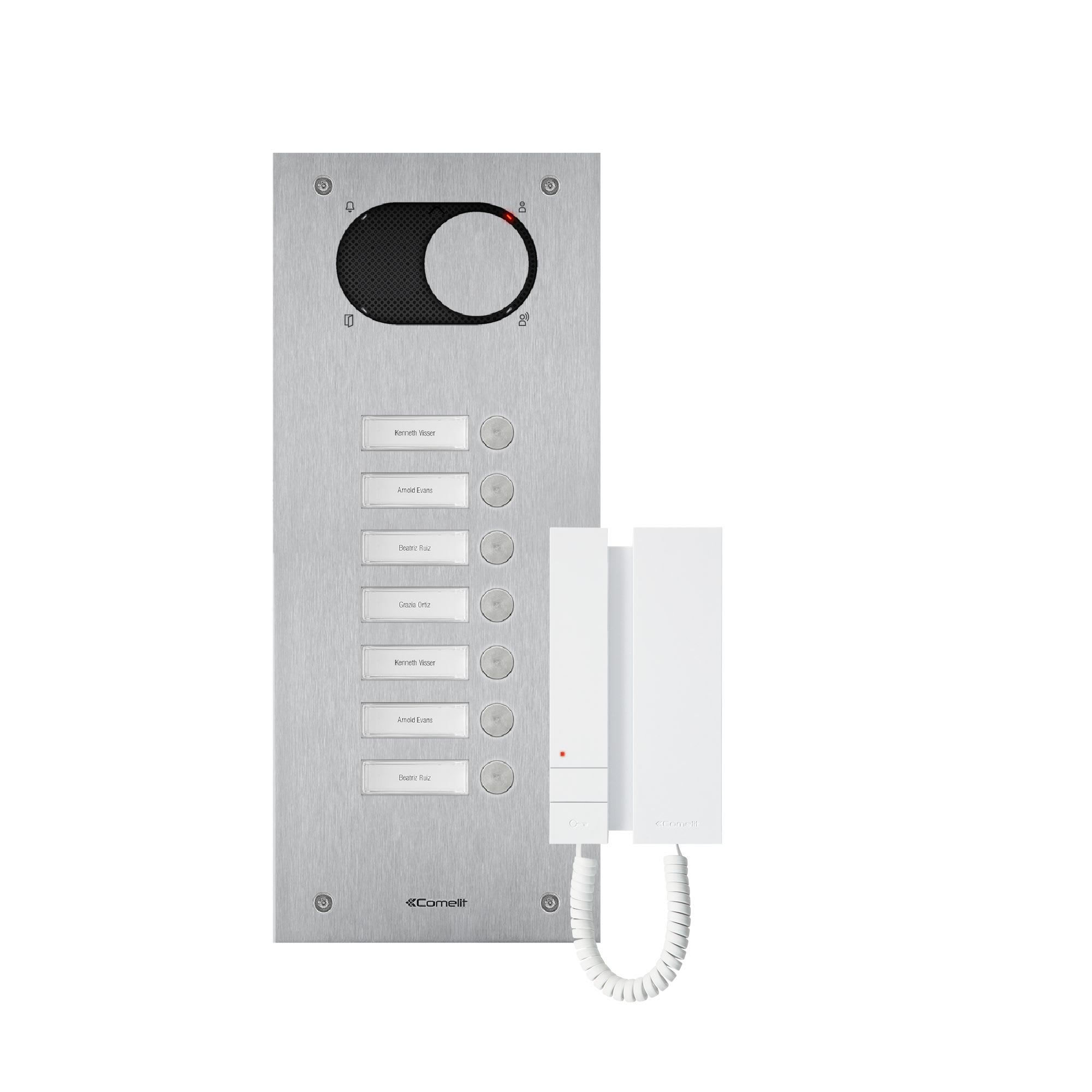 Comelit - Kit Audio 7 BP, Platine Switch + combiné audio