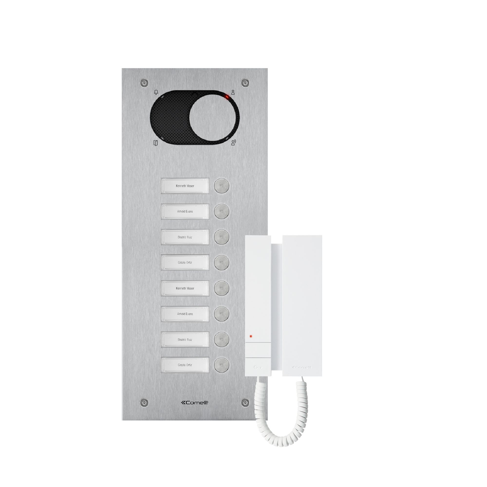 Comelit - Kit Audio 8 BP, Platine Switch + combiné audio