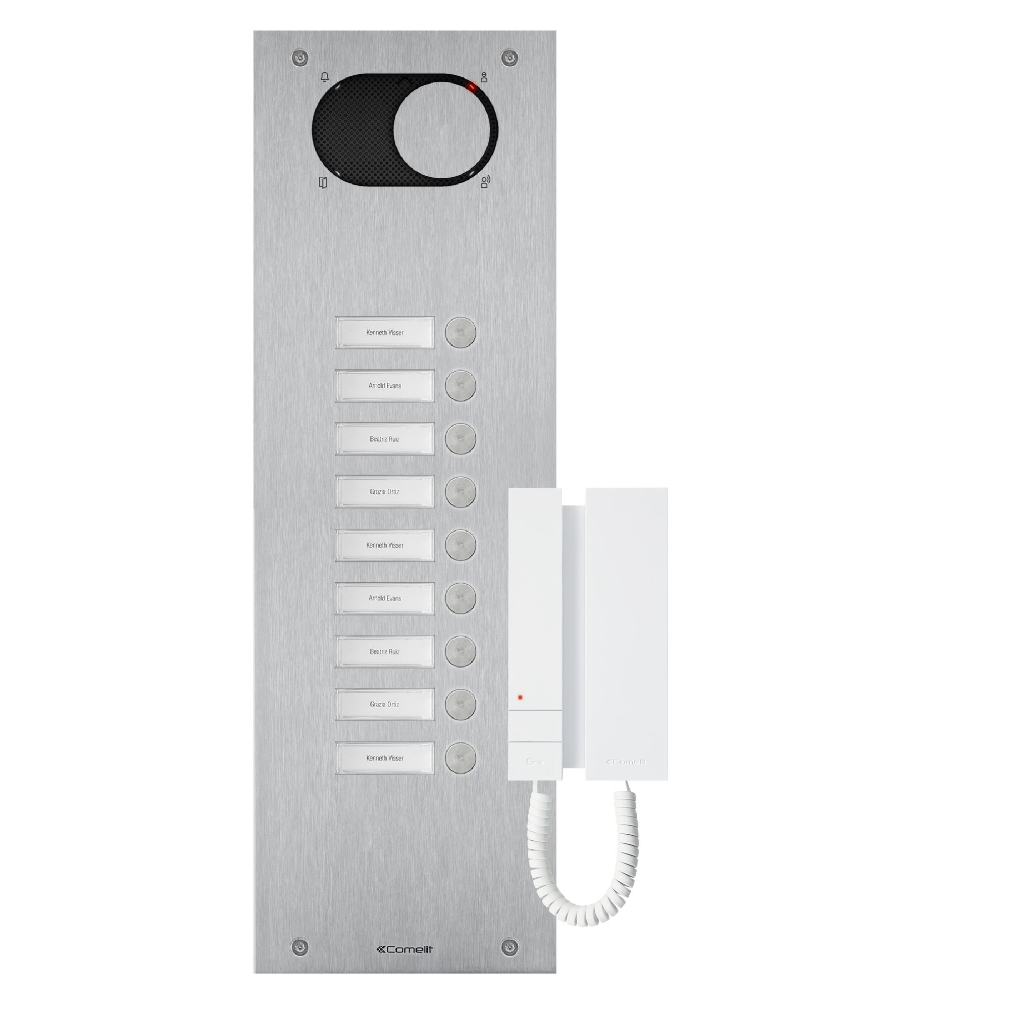 Comelit - Kit Audio 9 BP, Platine Switch + combiné audio