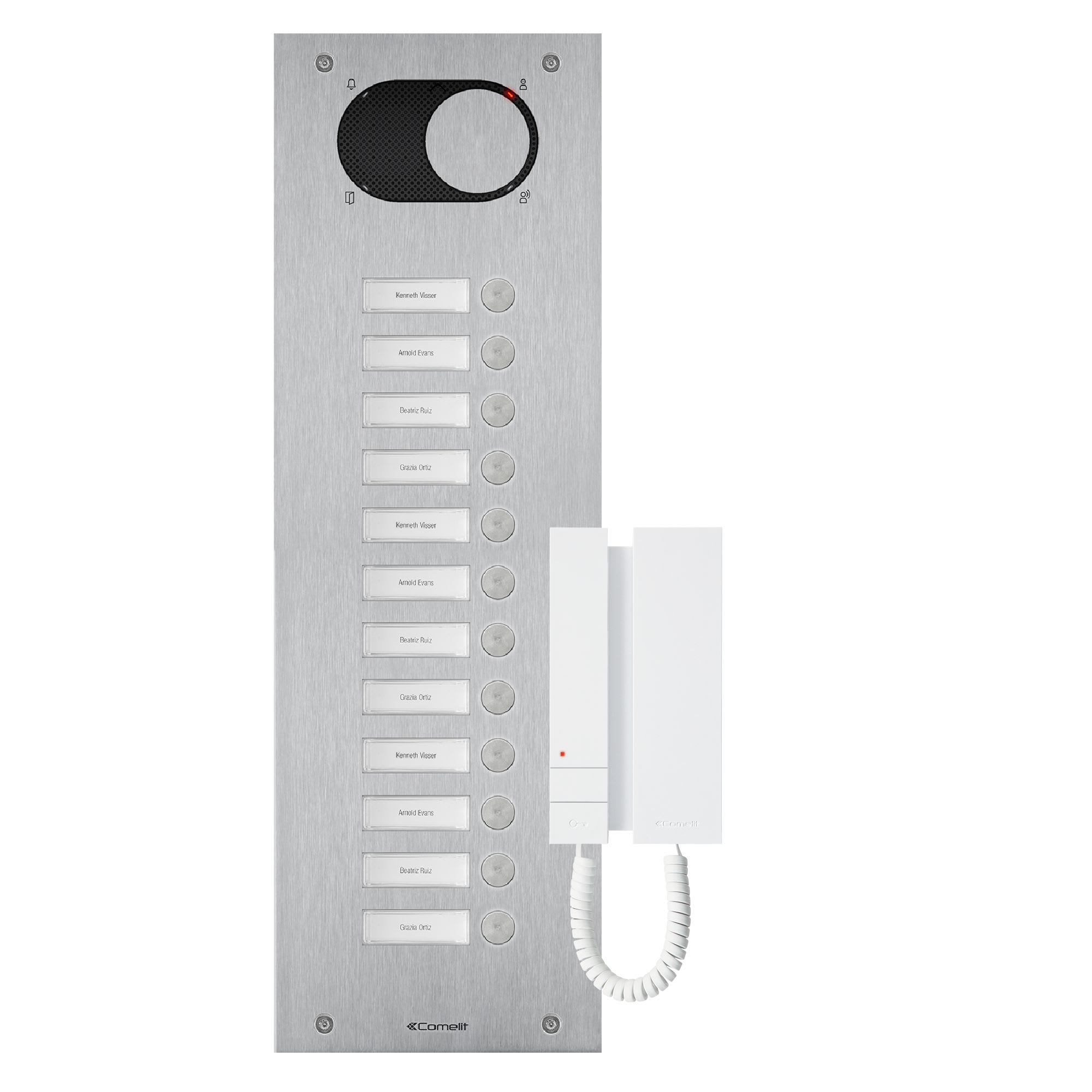 Comelit - Kit Audio 12 BP, Platine Switch + combiné audio