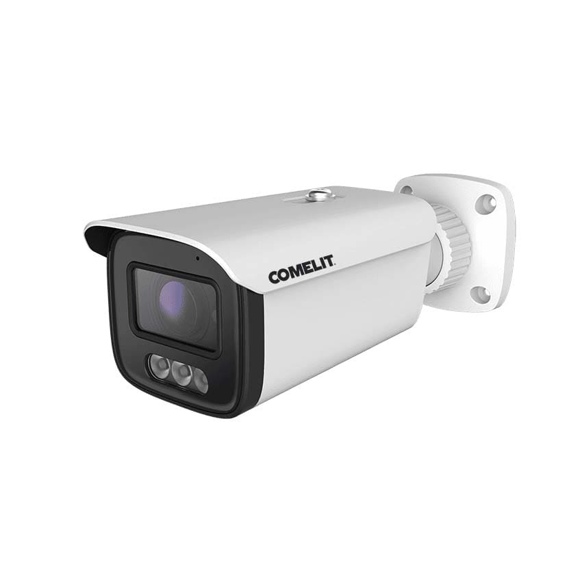 Comelit - Série Next - Caméra IP bullet 4MP, optique varifocale 2,8-12 mm, IP67, PoE