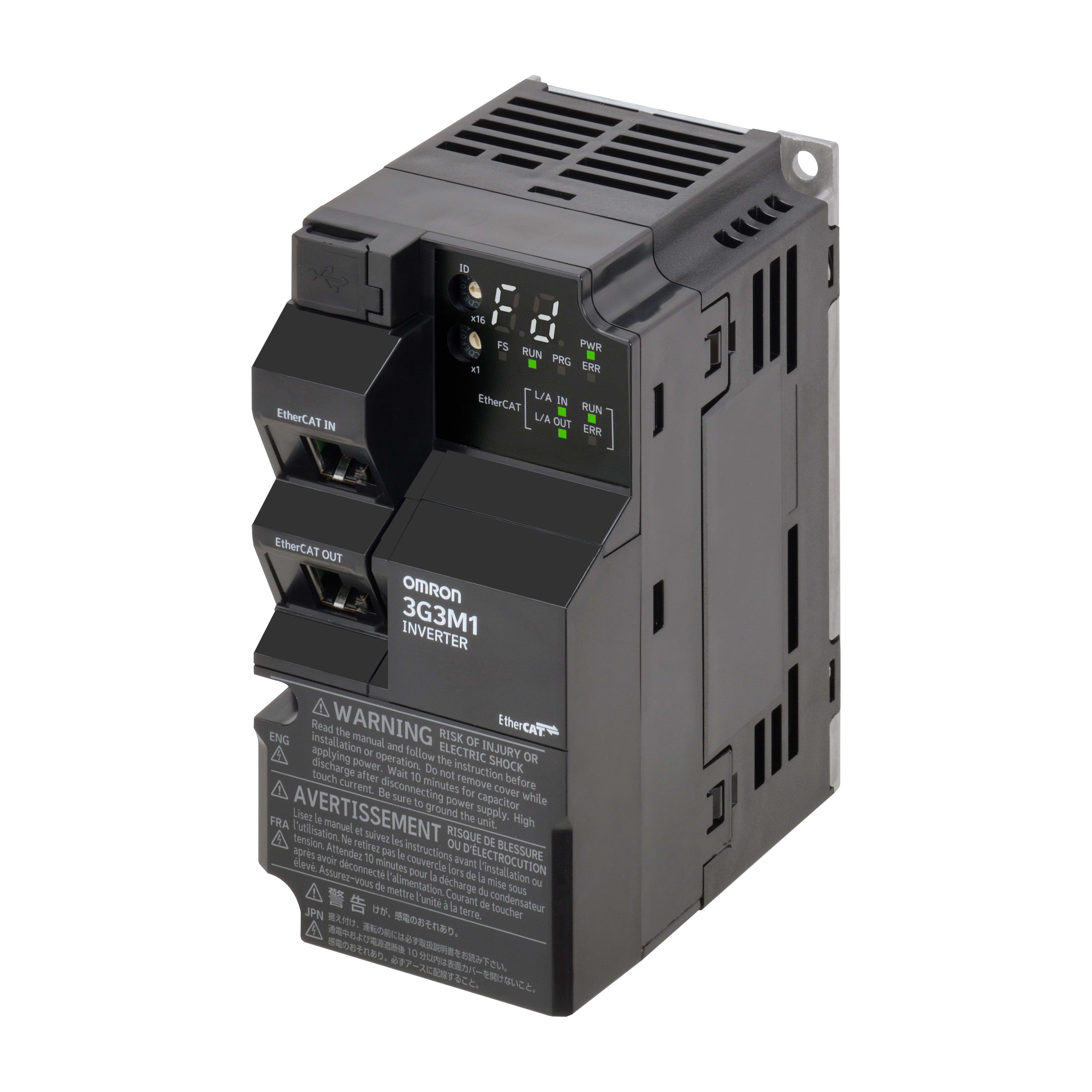 Omron - M1 AC Drive, 0.7/1,1 kW (HD/ND), 5,0/6,0 A (HD/ND), 200 VAC, entrée 1~