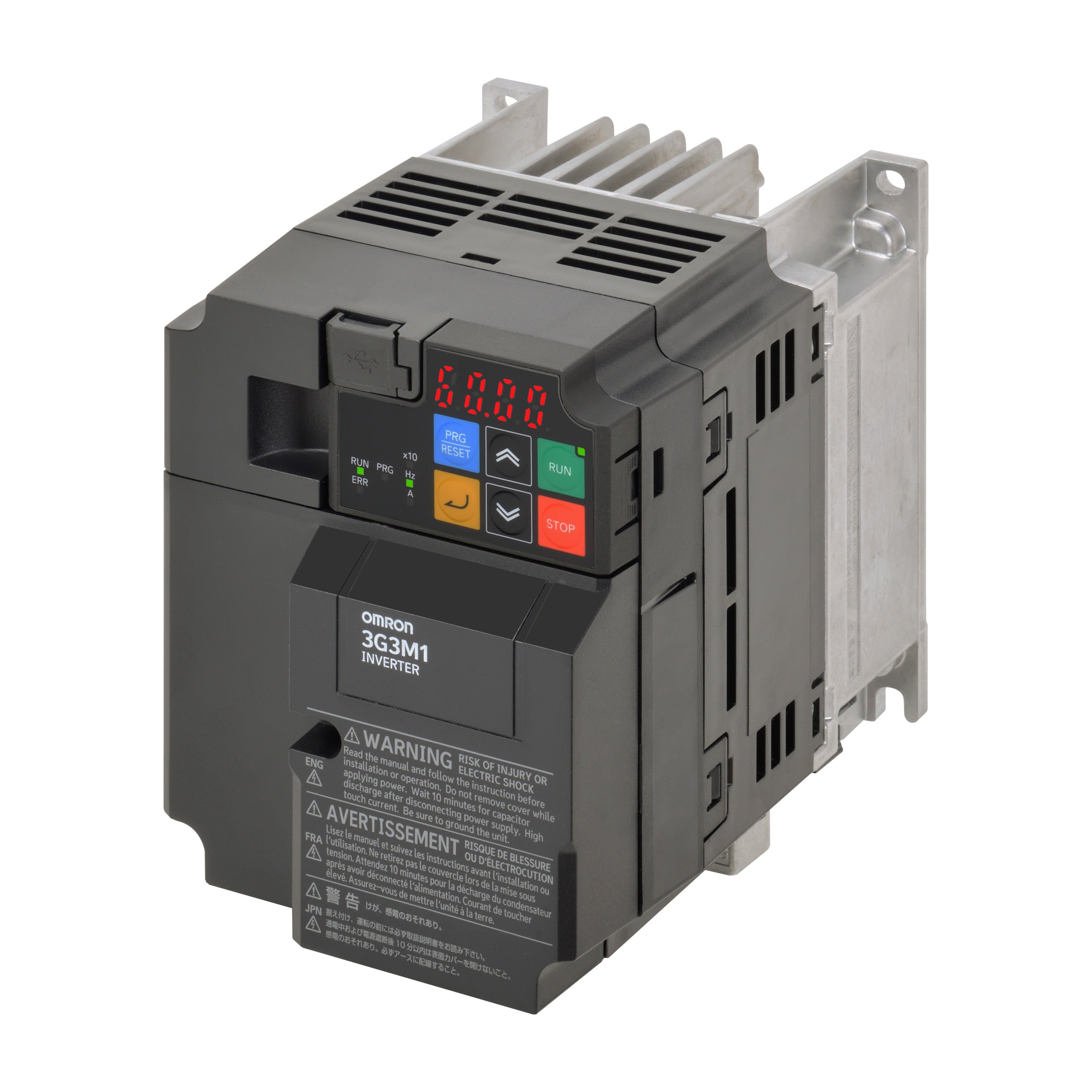 Omron - M1 AC Drive, 1,5/2,2 kW (HD/ND), 8,0/9,6 A (HD/ND), 200 VAC, entrée 3~