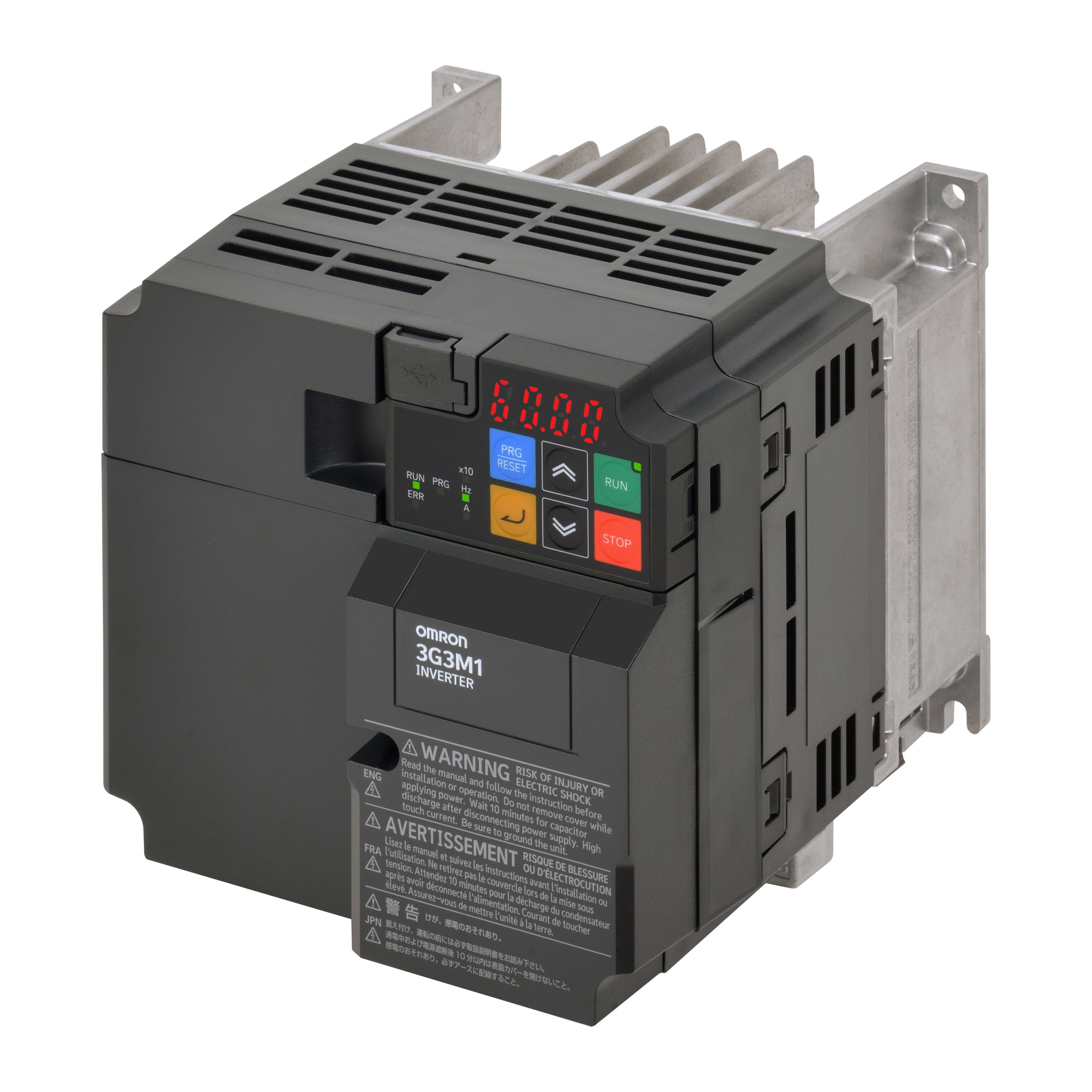 Omron - M1 AC Drive, 3,7/5,5 kW (HD/ND), 17,5/19,6 A (HD/ND), 200 VAC, entrée