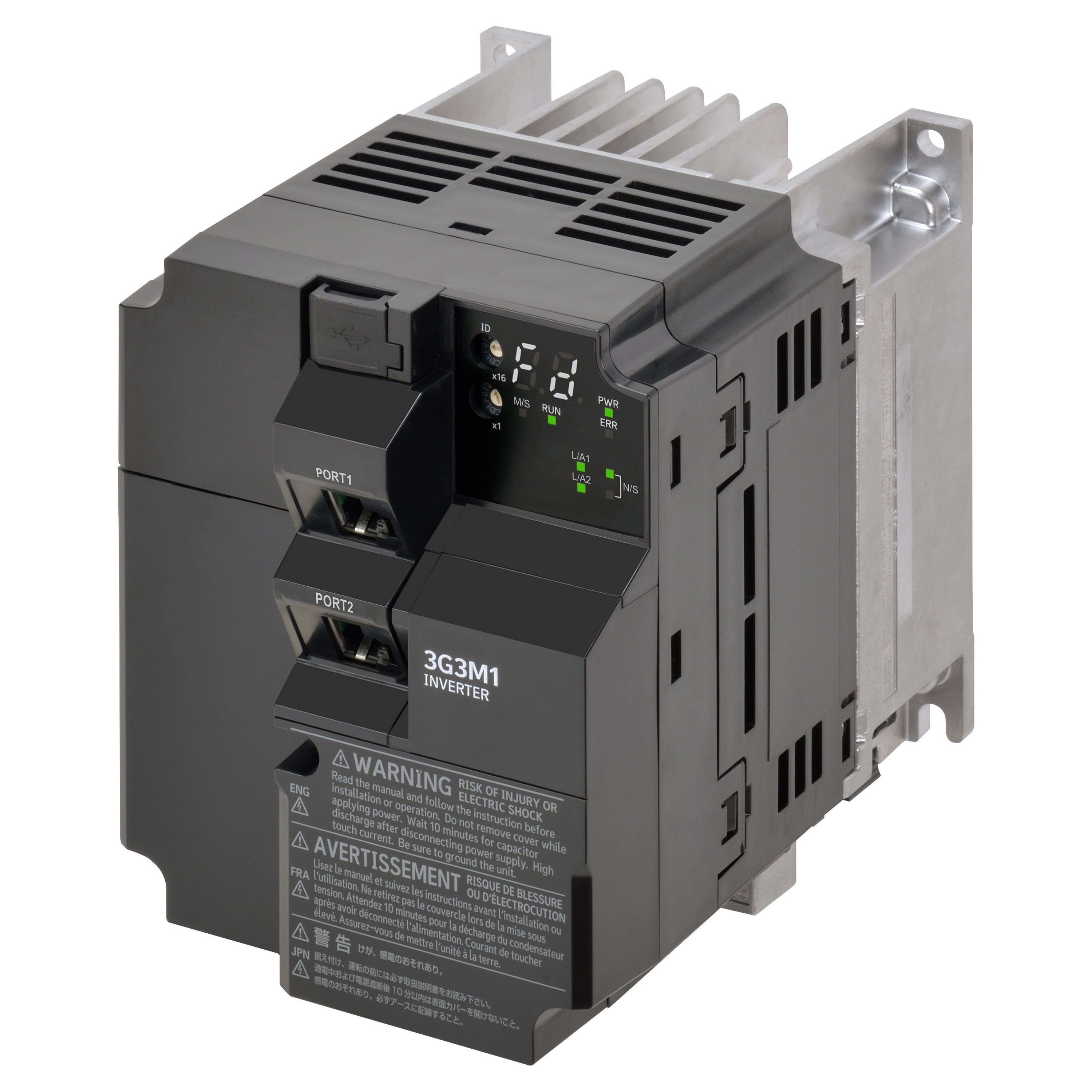 Omron - Variateur AC M1, 0,7/1,1 kW (HD/ND), 3,4/4,1 A (HD/ND), 400 VAC, entré
