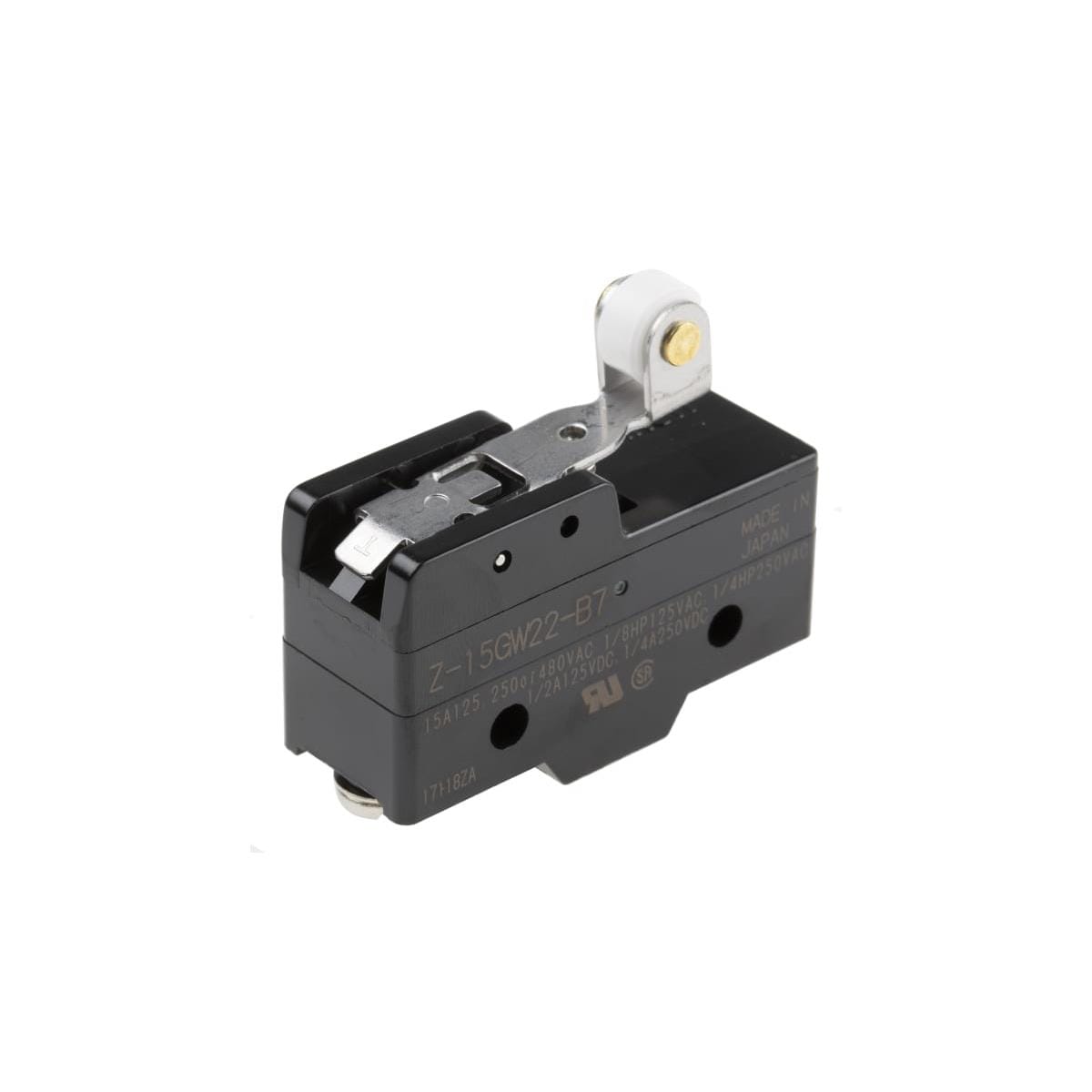 Omron - Interrupteur de base à usage général, levier à galet à charnière courte, 1rt, 15