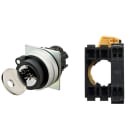 Omron - Bouton poussoir a22nk ø22, type à clé s, 2 positions, lentille métal brossé, man