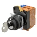 Omron - Bouton poussoir A22NK Ø22, type à clé S, 3 positions, lentille plastique, Manuel