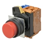 Omron - Bouton poussoir A22NN Ø22, lentille plastique, Dépassant, Alterné, Couleur bouto