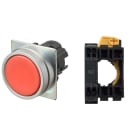 Omron - Bouton poussoir a22nn ø22, lentille métal brossé, plat, momentané, couleur opaqu