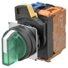 Omron - Bouton poussoir A22NW Ø22, 2 positions, Lumineux, lentille plastique, Manuel, Co