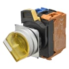 Omron - Bouton poussoir A22NW Ø22, 3 positions, Lumineux, lentille Métal brossé, AUTO RE