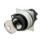 Omron - Bouton poussoir A22NZ Ø22, type à clé S, 2 positions, lentille Métal brossé, Man