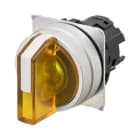 Omron - Bouton poussoir A22NZ Ø22, 3 positions, Lumineux, lentille Métal brossé, AUTO RE