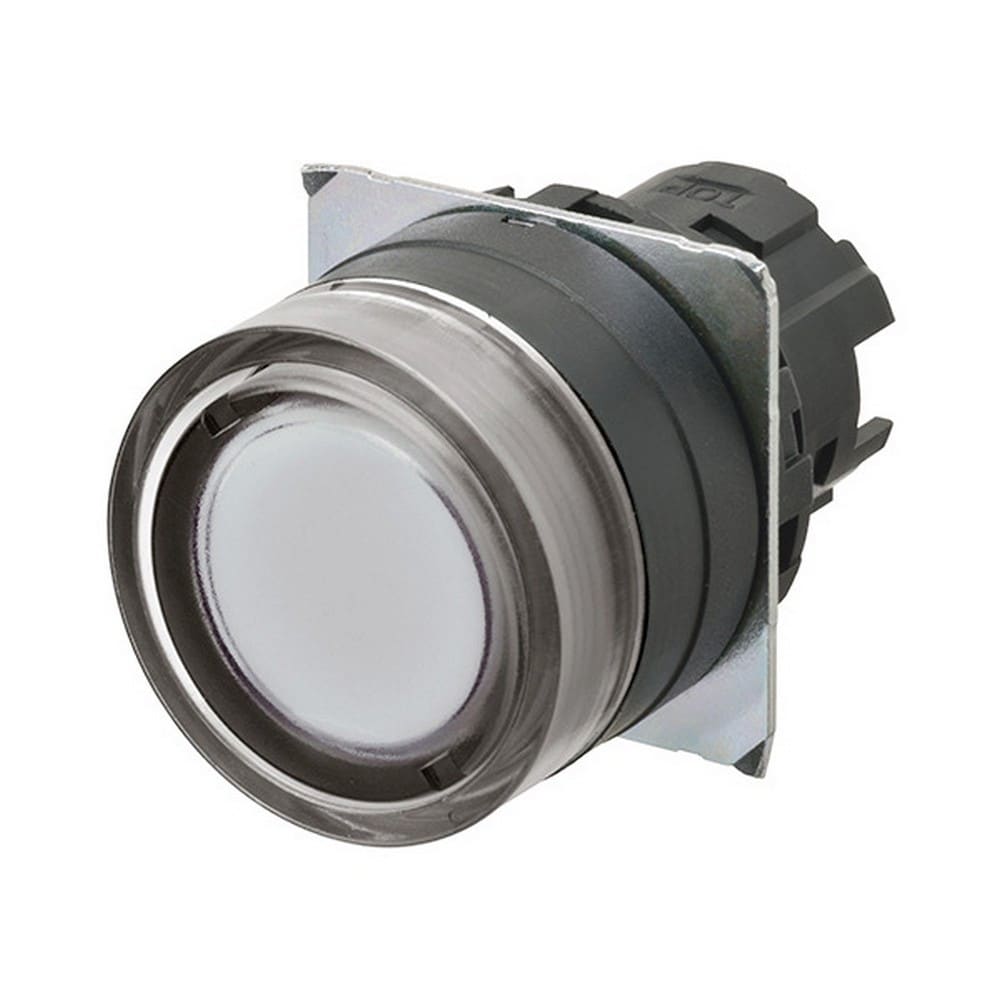 Omron - Bouton poussoir A22NZ Ø22, lentille plastique, Protégé, Momentané, Couleur bouto