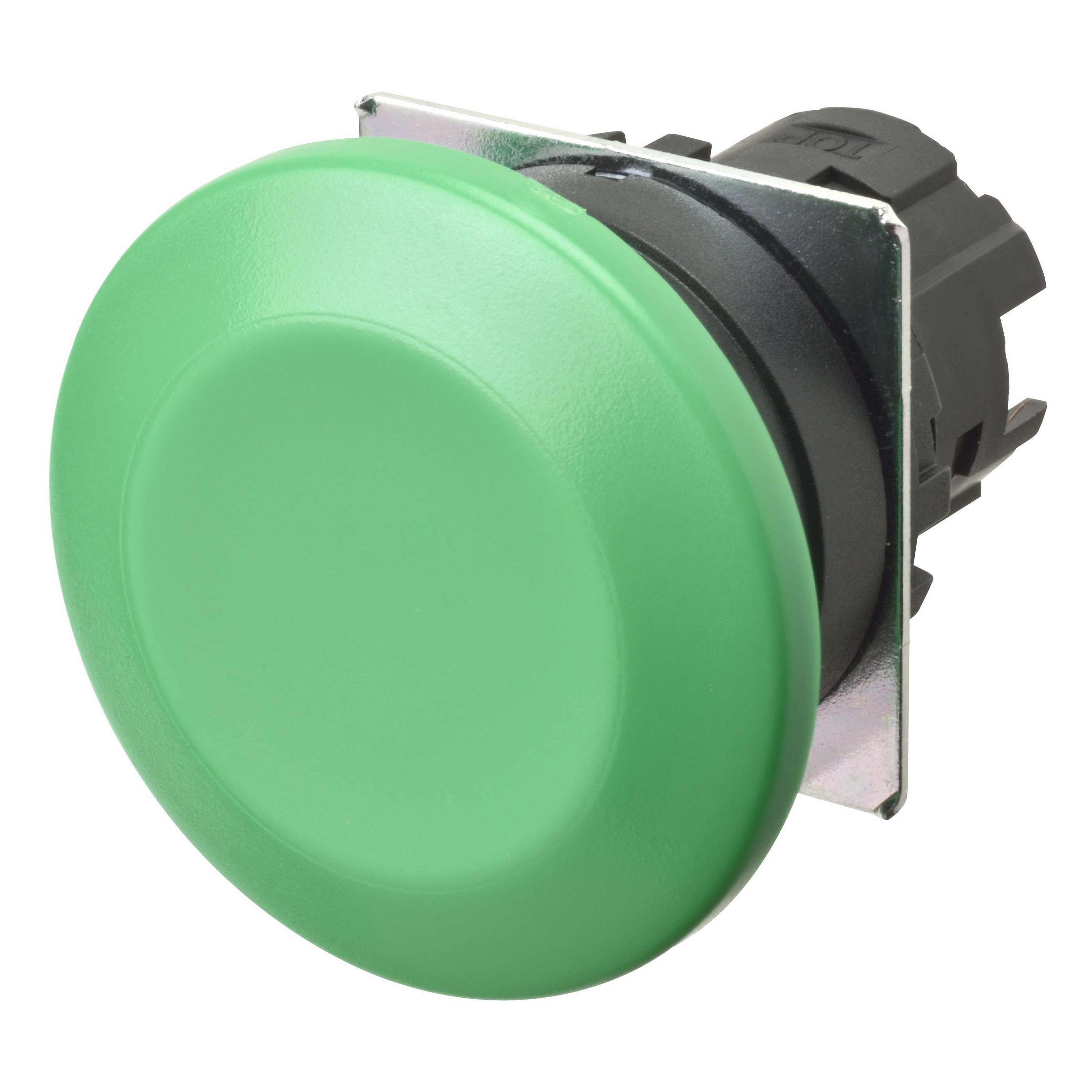 Omron - Bouton poussoir A22NZ Ø22, lentille plastique, Champignon, Alterné, Couleur bout