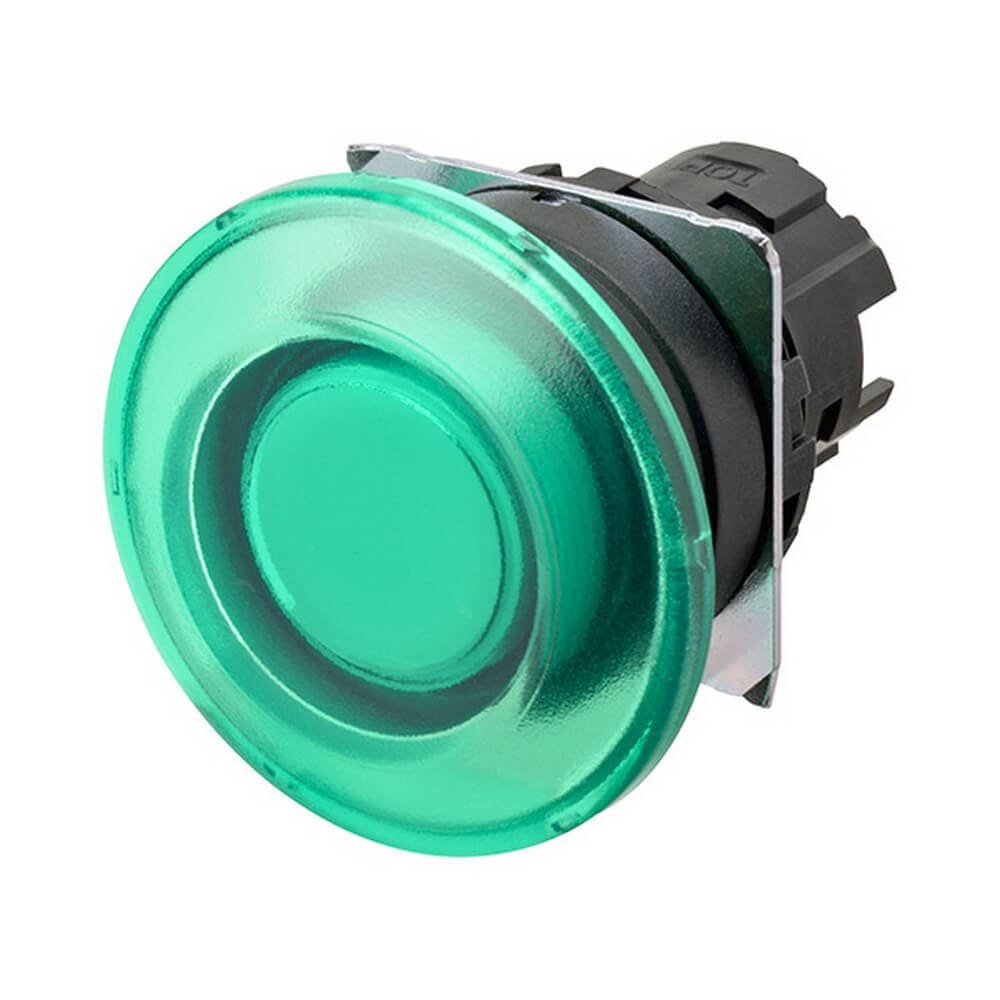 Omron - Bouton poussoir A22NZ Ø22, lentille plastique, Champignon, Alterné, Couleur bout