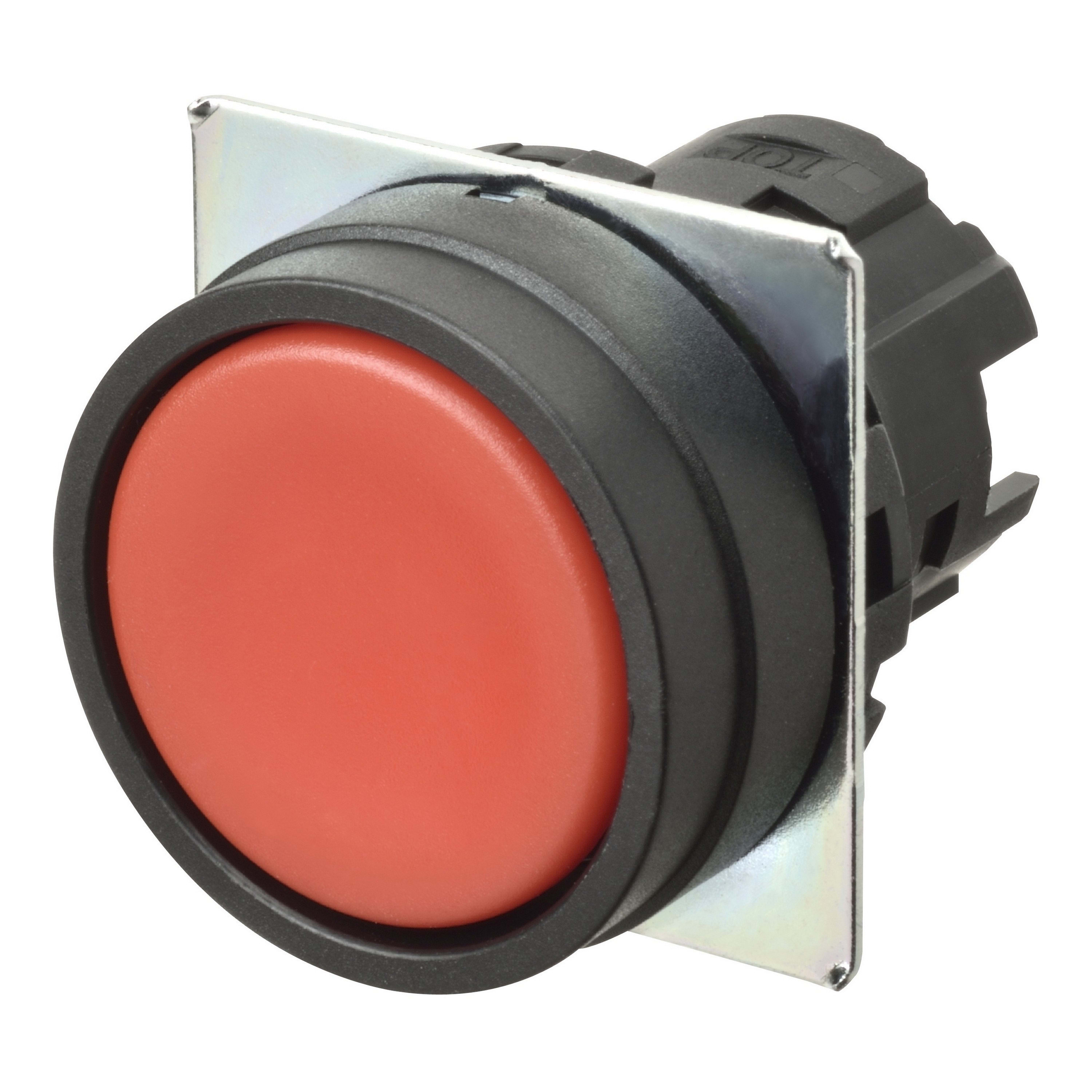 Omron - Bouton poussoir A22NZ Ø22, lentille plastique, Plat, Alterné, Couleur bouton Opa