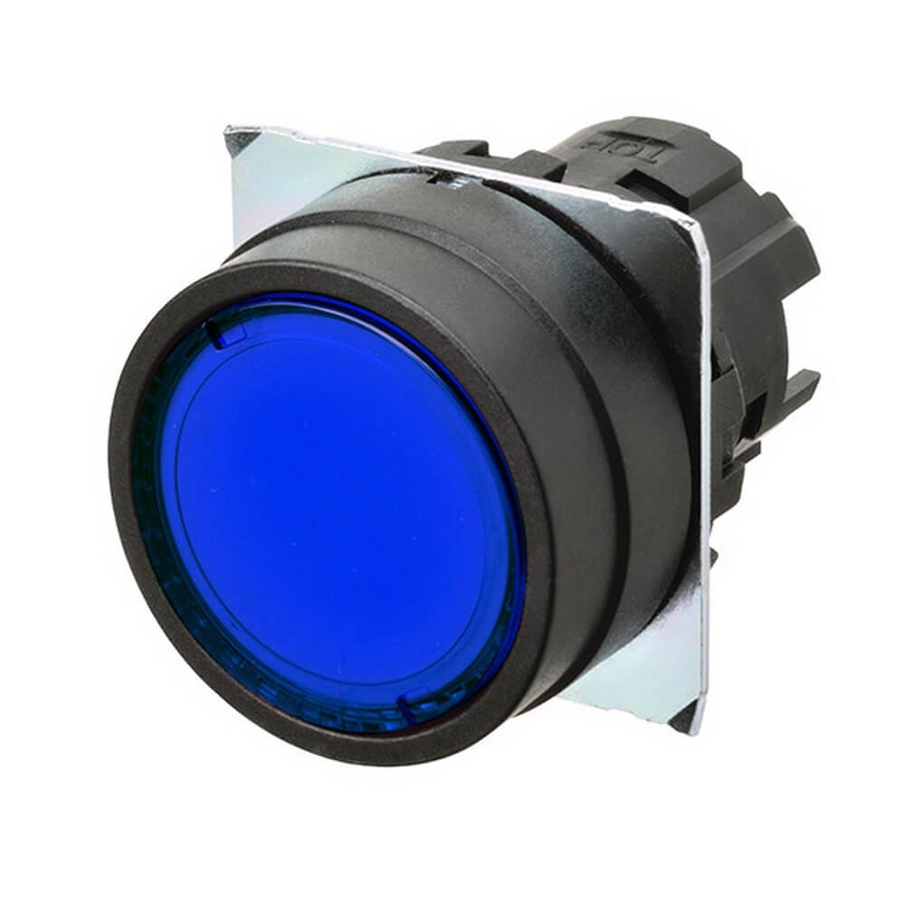 Omron - Bouton poussoir A22NZ Ø22, lentille plastique, Plat, Momentané, Couleur bouton B
