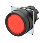 Omron - Bouton poussoir A22NZ Ø22, lentille plastique, Plat, Momentané, Couleur bouton R