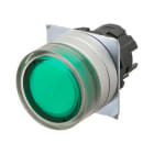 Omron - Bouton poussoir A22NZ Ø22, lentille Métal brossé métal, Protégé, Alterné, Couleu