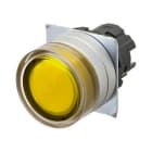 Omron - Bouton poussoir A22NZ Ø22, lentille Métal brossé métal, Protégé, Alterné, Couleu