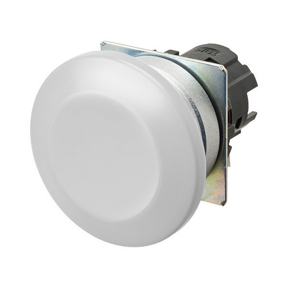 Omron - Bouton poussoir A22NZ Ø22, lentille Métal brossé métal, Champignon, Alterné, Cou