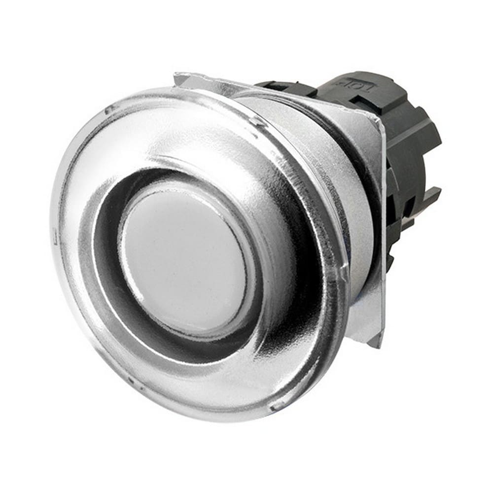 Omron - Bouton poussoir A22NZ Ø22, lentille Métal brossé métal, Champignon, Momentané, C