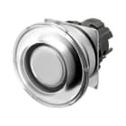 Omron - Bouton poussoir A22NZ Ø22, lentille Métal brossé métal, Champignon, Momentané, C