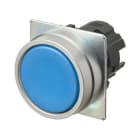 Omron - Bouton poussoir A22NZ MET, Plat, Alterné, Couleur bouton Opaque Bleu