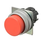 Omron - Bouton poussoir A22NZ Ø22, lentille Métal brossé métal, Dépassant, Momentané, Co